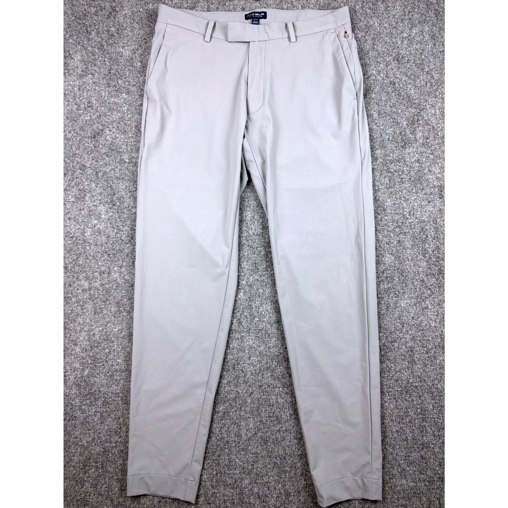 Peter Millar Crown Crafted Mens 32x30 Gray Performance Golf Pants Trousers